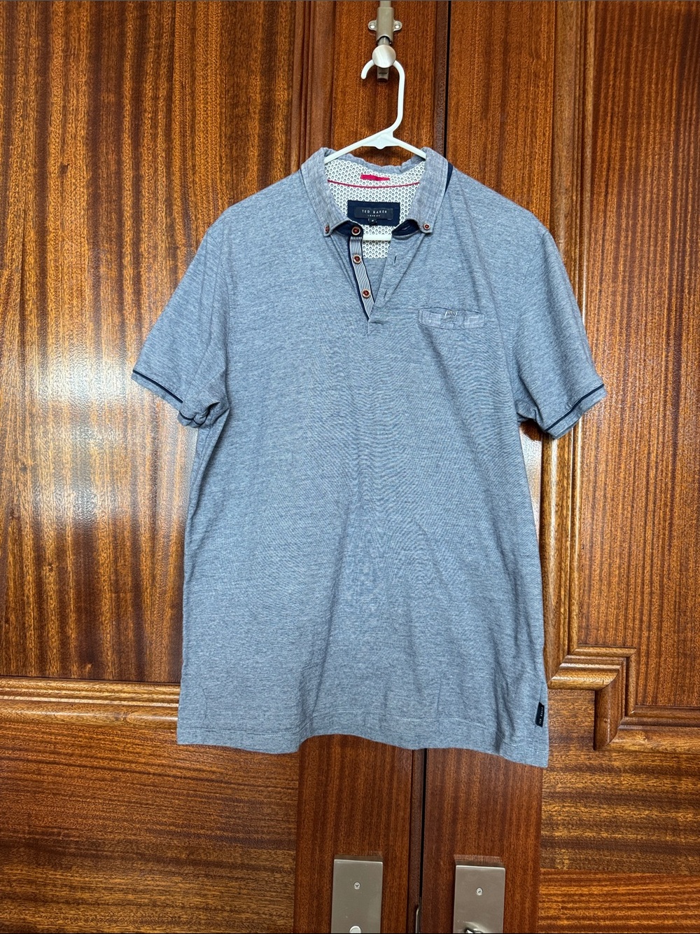 Ted Baker Men's Light Grey Polo with Contrast Trim